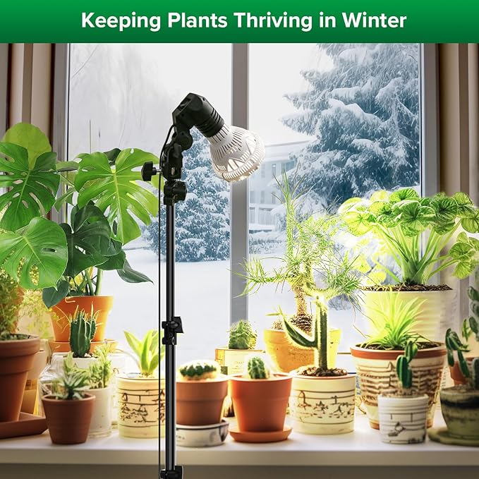 SANSI Grow Lights for Indoor Plants, 4 Dimmable Levels 30W Full Spectrum Plant Lights for Indoor Growing, Tripod Stand Adjustable 30"-55" Plant Grow Light with Remote Control Auto Timer