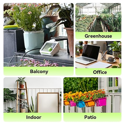 RAINPOINT Large Display Automatic Plant Waterer Indoor for Pot Plants,Cycle & Soak Mode Vacation Self Watering Drip Irrigation System Device Kit Office Patio Greenhouse Grow Tent Water 10-15 Plants