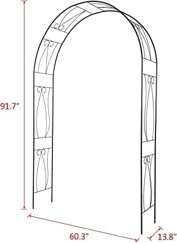 JSUN7 Outdoor Garden Arbor - Decoration Steel Arch Trellis for Climbing Vines and Plants Metal Garden Arbor Garden Trellis for Patio, Lawn, Garden