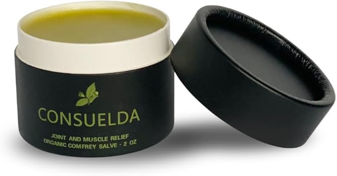 Comfrey Salve, Hand Crafted, Organic, 2oz, Concentrated Balm for Muscles, Joints and Skin, Made in The USA.