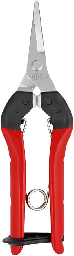 Felco F321 Pruning Snips – 7" Garden Clippers with Curved Blade & Rounded Tip | Pruning Shears for Gardening | Garden Snips and Pruners with Carbon Steel Blade, Sap Groove