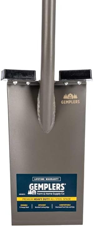 Gemplers All Steel Spade, Self-Sharpening Blade, Two Removable Footpads, 40.5" L