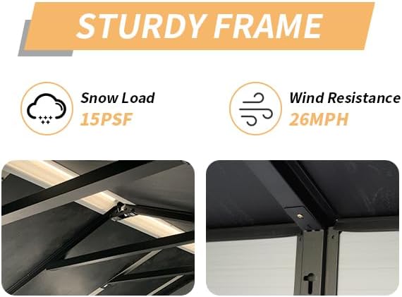8x6 FT Outdoor Resin Garden Shed with Floor and 2 Windows,Sloping Roof Storage Sheds Lockable Design & Door,Tool House for Storing Bicycles,Lawnmowers,Barbeques,Trash Cans,Grey+Black