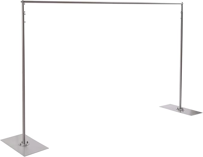 Wedding Arch Backdrop Stand Silver 19.7 * 9.8FT Adjustable Wedding Arches for Ceremony Metal Balloon Arch Stand Garden Arbor Frame for Wedding Birthday Party Baby Shower
