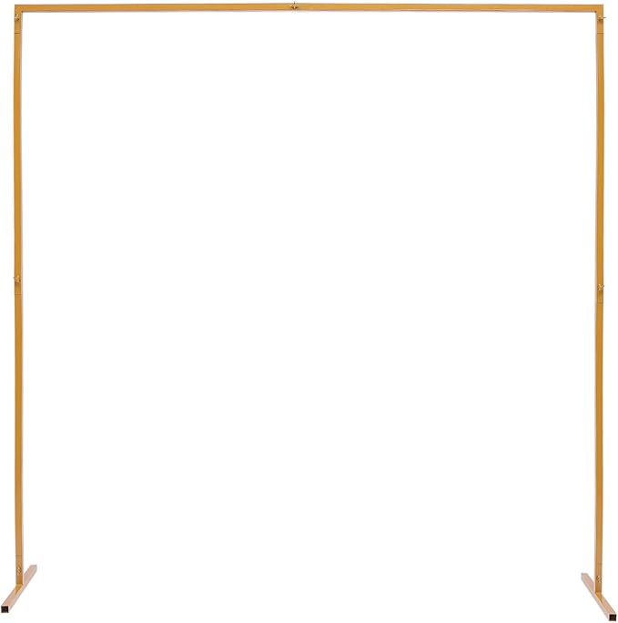 6.6*6.6FT Wedding Arch Stand for Ceremony Gold Square Modern Metal Balloon Arch Stand Kit Garden Floral Arch Frame Background for Anniversary Birthday Party Decoration Home Garden Outdoor Lawn Decor