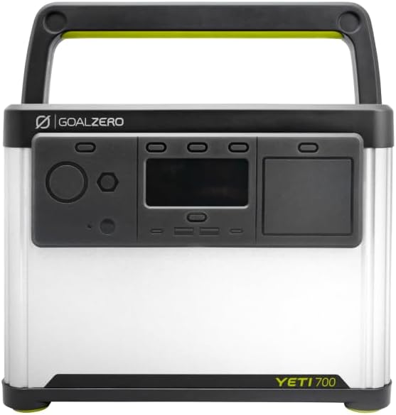 Goal Zero Yeti Portable Power Station, Yeti 700 + Nomad 100, 677 Watt Hour LiFePO4 Battery, Water resistant & Dustproof Solar Generator For Outdoors, Camping, Tailgating, & Home