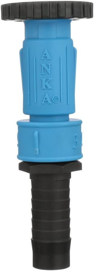 Watts ANKA Series 1-1/4" Small Inline Adjustable High-Pressure Full-Flow Hose Nozzle, Rubber O-Ring, Easy Grip, High Grade Glass Fiber Reinforced Nylon, Industrial, Agricultural, Home, Garden, Vehicle
