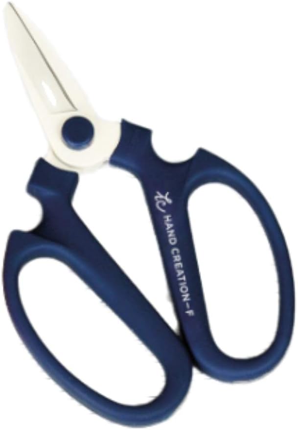 Japanese Florist Scissors – SAKAGEN HAND CREATION Flower Shears Made in JAPAN for Floral Design & Gardening Large Size Model F-180 (Blue)