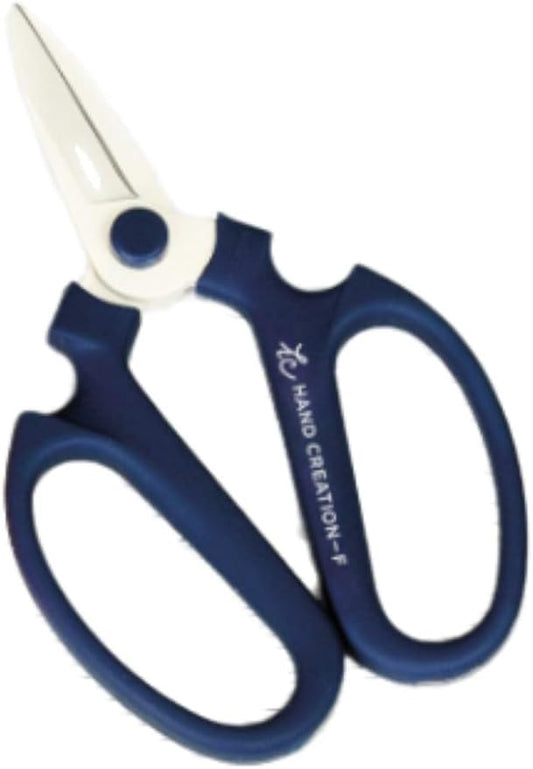 Japanese Florist Scissors – SAKAGEN HAND CREATION Flower Shears Made in JAPAN for Floral Design & Gardening Large Size Model F-180 (Blue)