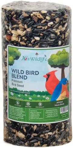 JCs Wildlife Wild Bird Blend Premium Bird Seed Small Cylinder with Hole, 1.5 lb (4 Cylinder)