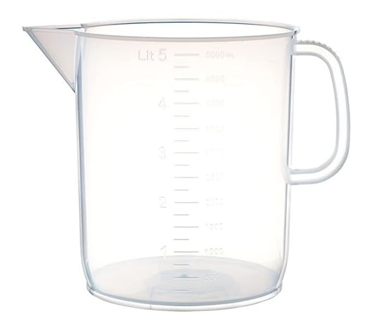 United Scientific™ Plastic Pitcher, 5000mL (1.32 Gallons) - Large Pitcher with Spout - Raised Graduations - Chemical Resistant, Autoclavable, 1 Each
