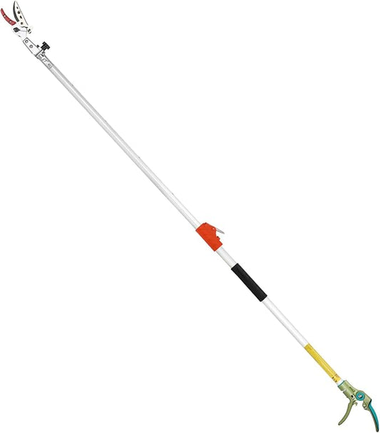 Extendable Tree Cutter, 6.23-10.5 FT Telescopic Pole Pruner, Lightweight Aluminum Handle, Teflon-Coated Blade, Cuts Up to 1/2 Inch, Ideal for Fruit Picking & Tree Branch Cutting | LFX118