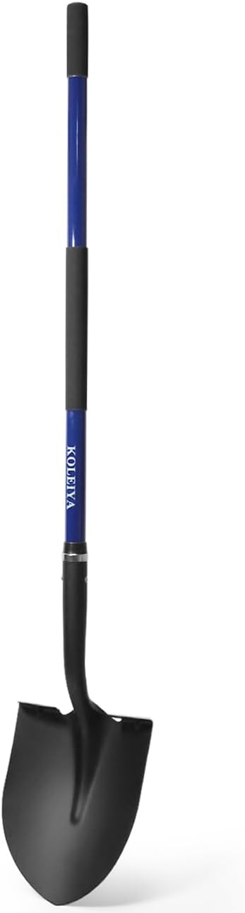 Shovel,Shovels for Digging Heavy Duty with Fiberglass Handle,Spade Shovel for Gardening Trenching Planting Transferring,57 inches,Blue