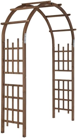 Outvita 7 Ft Wood Arbor Arch, Garden Backdrop Stand, Floral Pergola, Ballon Arch Frame for Patio Wedding Decor, Party Decoration, Festival Ceremony, Baby Birthday