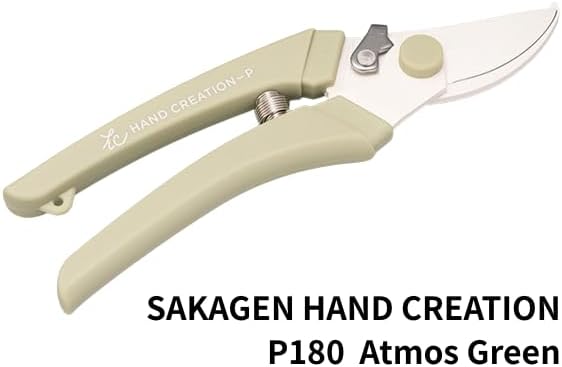 Flower shears - Professional Ultra Sharp Made in JAPAN Garden Scissors SAKAGEN HAND CREATION P-180 (Moss Green)