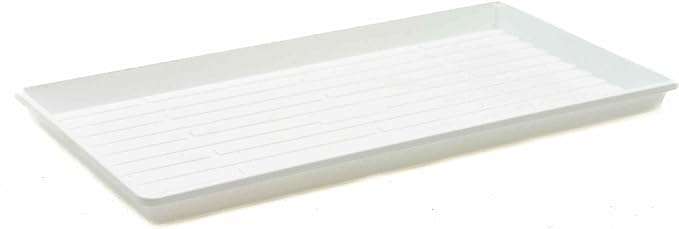 Bootstrap Farmer Microgreen Trays No Holes, 10 Pack White, Extra Strength Shallow 1020 Tray Grow Microgreens Wheatgrass Fodder Sprouting Plants