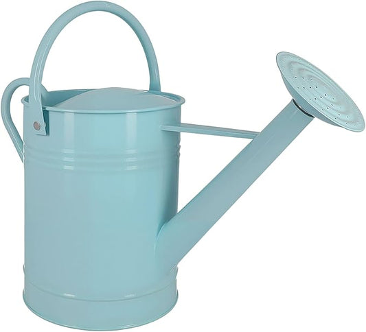 Galvanized Iron Watering Can for Indoor Plants, DIY Watering Cans for House Plant Garden Flower, Long Spout Water Can for Outdoor Watering Plants 6.44L 1.7 Gallon (Blue)
