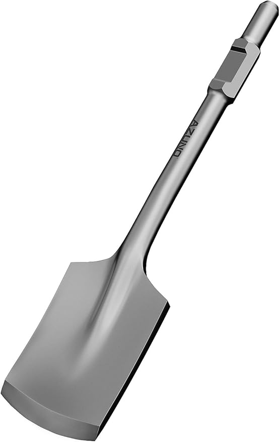 AZUNO HEX Clay Spade Bit, 4-1/2" x 17" Heavy-Duty Steel Shovel Bit for 1-1/8" Rotary Hammer & Jack Hammer, for Digging in Clay, Soil, Gravel, Sandstone, Adobe