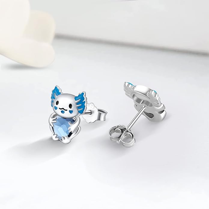 JUSTKIDSTOY Hypoallergenic Earrings Sterling Silver Crystal Cute Animal Studs Earrings for Sensitive Ears Birthday Gifts for Women Girls