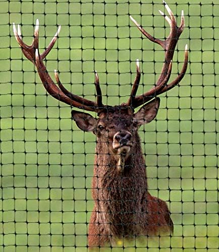 OldMacDonald Deer and Animal Fence Barrier Netting (55gr/sq m.) 7.5' x 165' (2.3m x 50m) (mesh 19x19mm) - Folded for Shipping