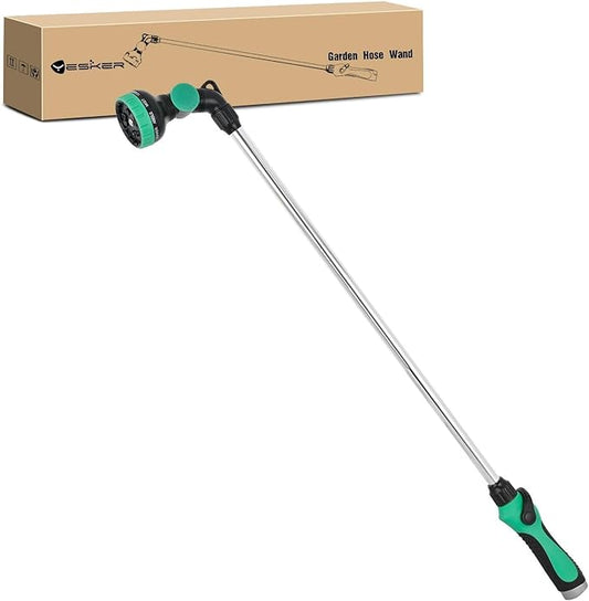 Yesker Watering Wand for Garden Hose, 35 Inch, 9 Spray Patterns, Adjustable Water Sprayer with Pivoting Head, Garden Hose Nozzle with Thumb Flow Control, Ideal for Water Hanging Baskets and Shrubs