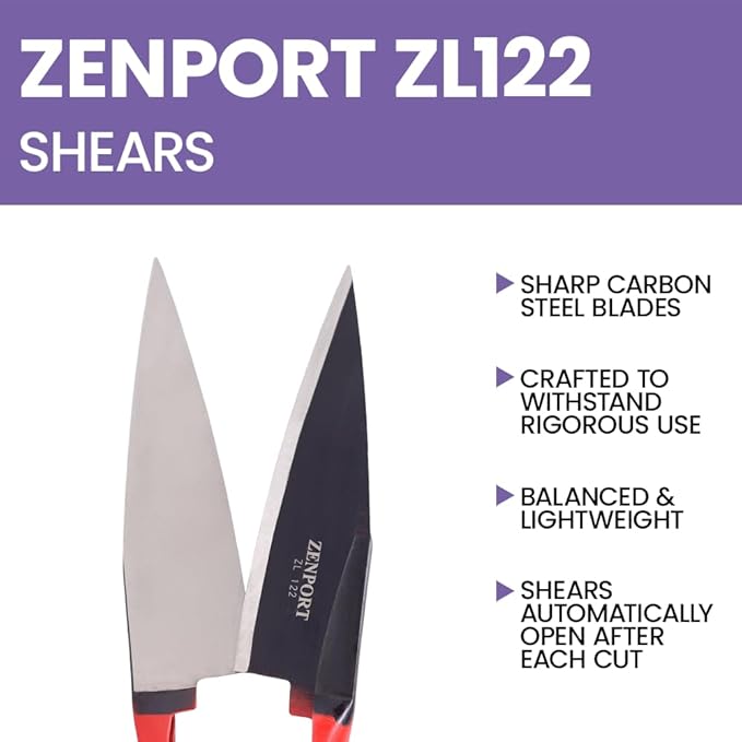 Zenport ZL122 Heavy Duty Onion/Sheep Shear, 6.5-Inch Carbon Steel Blade, 13-Inch Long - 10 Pack