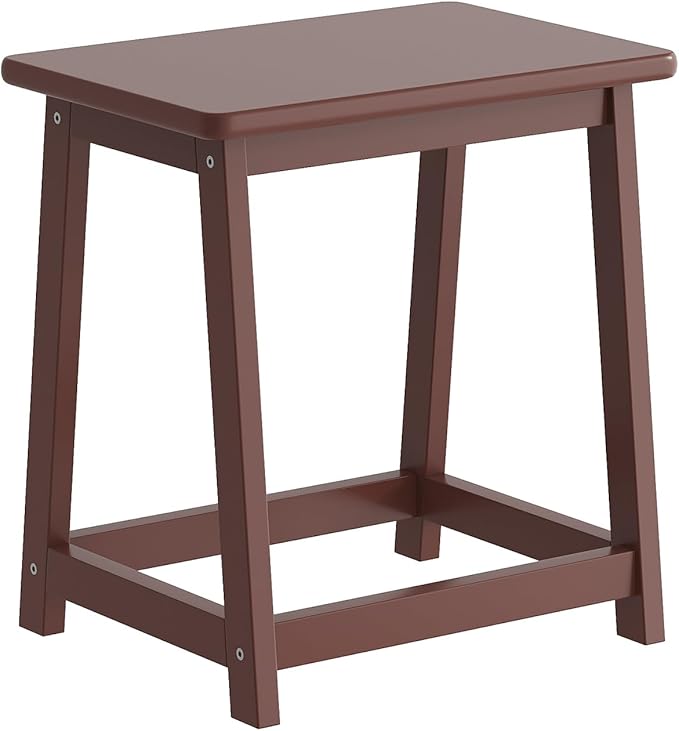 Wood end Table, Small Bench Seat, Wood Bathroom Vanity Bench, Plant Stand, Shoe Changing Handmade Stool for Kids or Adults(Coffee, Large)