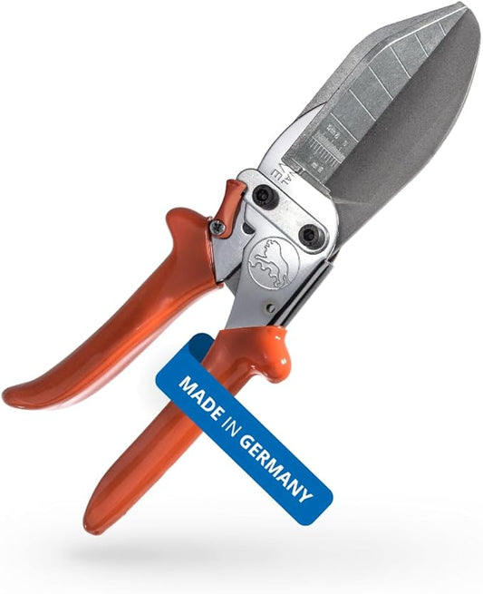 Original LÖWE Professional 3.306/HÜ Shears with Lever Transmission 90 Degree Stops and Extra Long Blade for Precise Cutting on Hard and Flat Plastic, PVC, Wood Metal