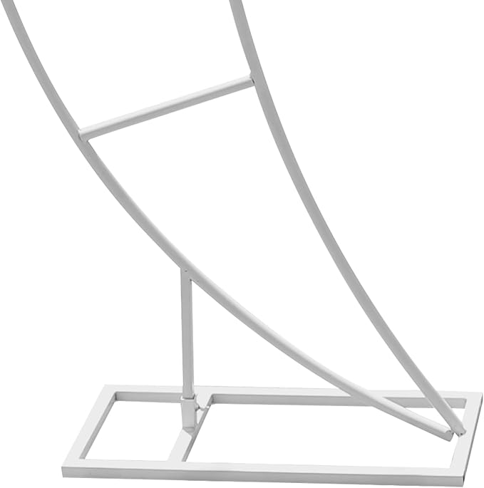 Wedding Arch Stand for Ceremony 2PCS Moon-Shaped White Modern Metal Balloon Arch Stand Kit Garden Floral Arch Frame Background for Anniversary Birthday Party Decoration Home Garden Outdoor Lawn Decor