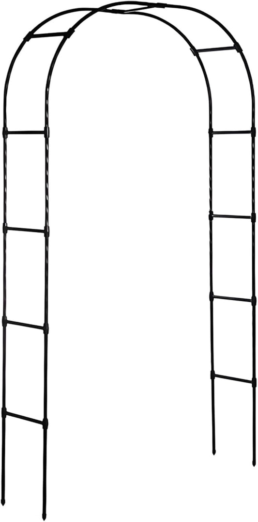 Garden Arbor Arch,Rustproof & Easy Assembly Metal Trellis,7.9 Feet H x4 Feet W,Metal+PE Coated Archway for Climbing Plants，Outdoor Rose Support, Wedding Decor, Bridal Party Decoration