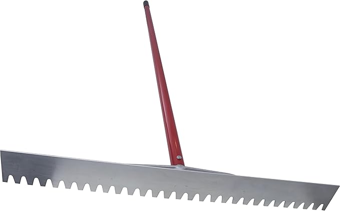 MARSHALLTOWN Asphalt Lute Rake, Blunt 36 Inch Blade, 84 Inch Aluminum Handle, T Connector, Made in The USA, RED700083C