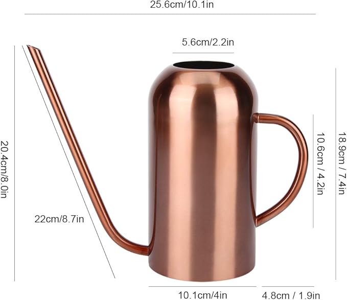 Stainless Steel Watering Can, 1.5L/53oz Small Watering Can Indoor Plants with Long Spout Outdoor Watering Can Pot Modern Style Plant Watering Can for Garden Flower Decorative