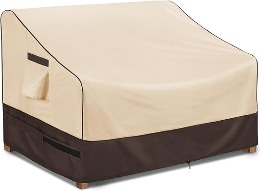 KylinLucky Waterproof Patio Loveseat Covers 93W x 40D x 35H inches,3-Seater Heavy Duty Outdoor Furniture Sofa Cover Khaki