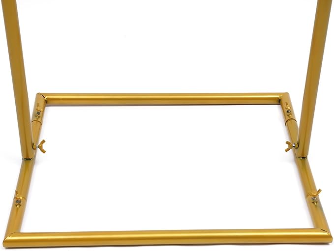 1.6*3.3FT Wedding Arch Stand for Ceremony Gold Square Modern Metal Balloon Arch Stand Kit Garden Floral Arch Frame Background for Anniversary Birthday Party Decoration Home Garden Outdoor Lawn Decor
