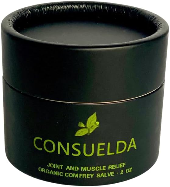 Comfrey Salve, Hand Crafted, Organic, 2oz, Concentrated Balm for Muscles, Joints and Skin, Made in The USA.