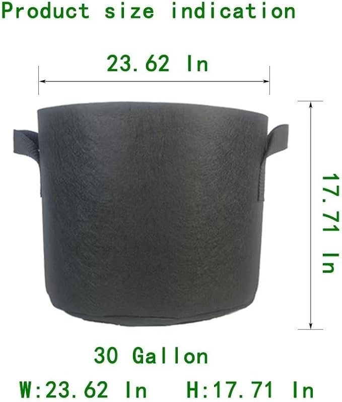 WEIFENG 3-Pack 30 Gallon Grow Bags, Extra Large Heavy Duty Fabric Pot for Very Large Trees, Commercial Gardening