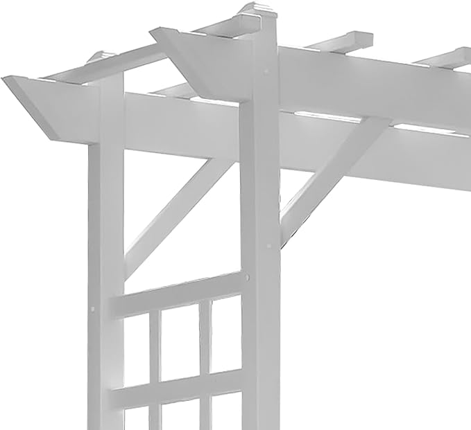Dura-Trel Providence Arbor, Vinyl Garden Archway for Outdoors, 64" x 85", White - Backyard Decorative Arch for Pathways and Entrances with Trellis Sides for Climbing Plants, Vines & Flowers