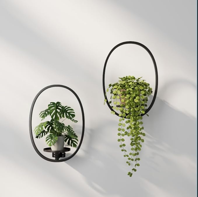 2 Pack Plant Stand Indoor Outdoor Hanging Planters for Plants Wall Plant Holder for Indoor Plants Plant Frames Wall Decor for Livingroom Bedroom Balcony Patio