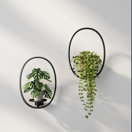 2 Pack Plant Stand Indoor Outdoor Hanging Planters for Plants Wall Plant Holder for Indoor Plants Plant Frames Wall Decor for Livingroom Bedroom Balcony Patio