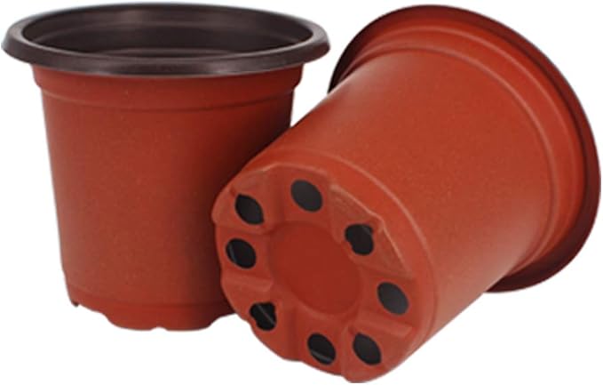 100 Pcs 4" Plastic Seedlings Plants Nursery Pots with 100 Pcs Waterproof Plastic Plant Tags and 2Pcs/Set Transplanting Digging Mini Tools
