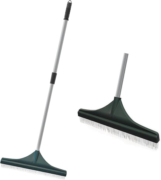 SOYUS Artificial Turf Rake Carpet Rake, Hand Rakes with Adjustable Handle Steel 32 to 52 inches for Artificial Grass and Lawn Leaf Removal, Carpet Rakes, Pet Hair Removal