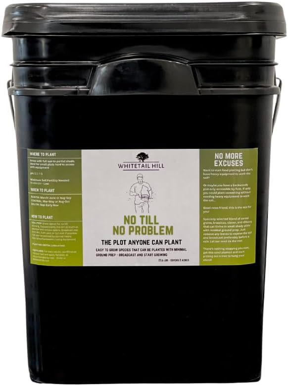 No Till No Problem Food Plot Seed Mix for Deer, Easy to Grow, Minimal Ground Prep, No-Till Planting, Broadcast and Start Growing
