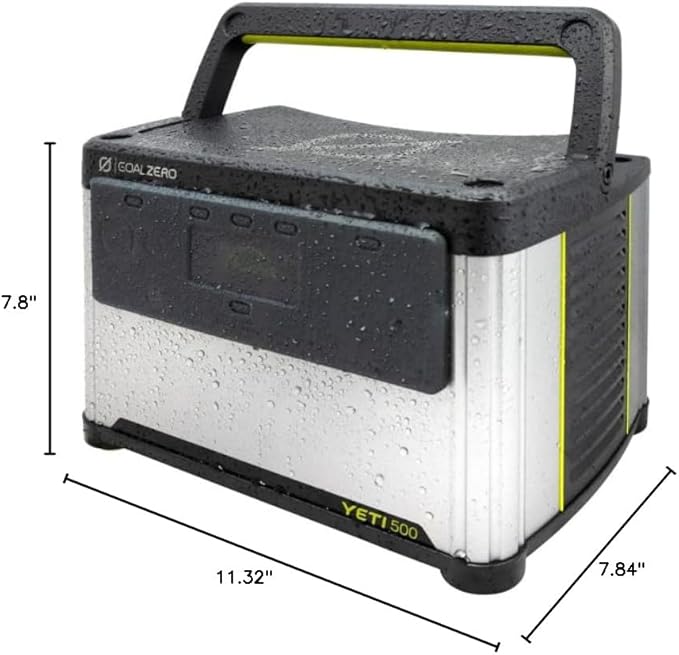 Goal Zero Yeti Portable Power Station, Yeti 500 + Boulder 100 Solar Generator, 499 Watt Hour LiFePO4 Battery, Water resistant & Dustproof Solar Generator For Outdoors, Camping, Tailgating, & Home