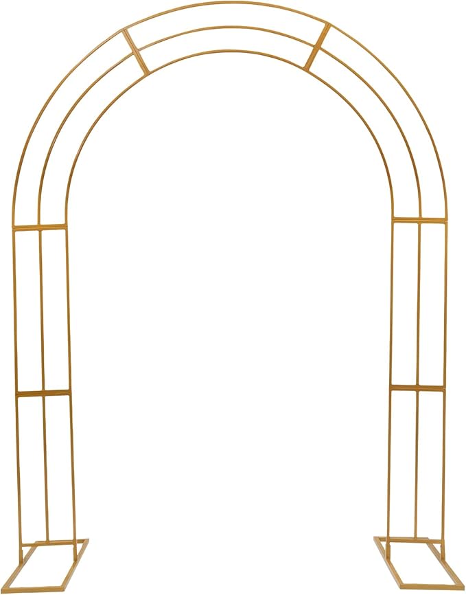 Wedding Arch Stand Gold Metal Backdrop Balloon Archway Decoration Stand 6.9 * 8.5FT Indoor Outdoor Party Ceremony Arches Frame Climbing Flower Plant Garden Arbor