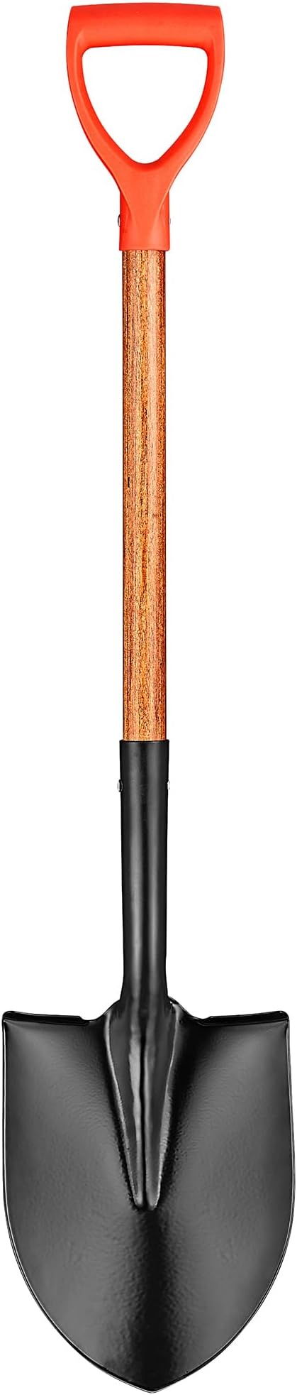41" Round Shovel,Snow Shovel with Straight Hardwood Handle and D-Grip, Gardening Tool-Digging Shovel