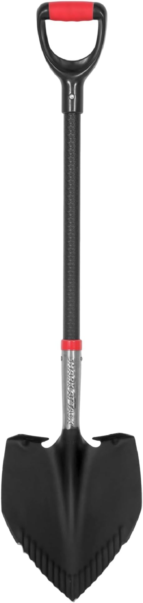 SHARK ATTACK Heavy Duty Garden Shovel 43.3 inch with D-Grip Handle, 10.04'' Serrated Steel Blade for Digging and Landscaping, Beach Shovel, Car Snow Shovel