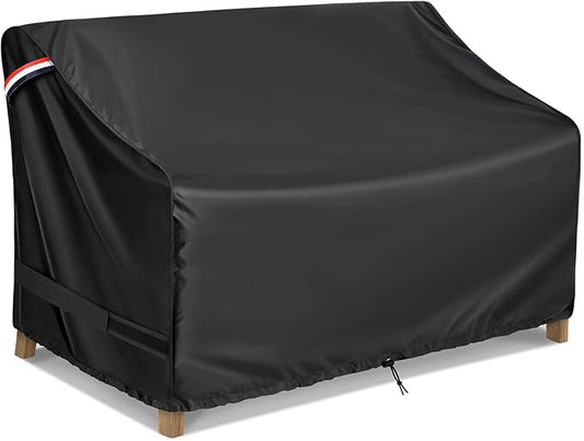 KylinLucky Waterproof Patio Loveseat Covers 58W x 40D x 33H inches,2-Seater Heavy Duty Outdoor Furniture Sofa Cover Black