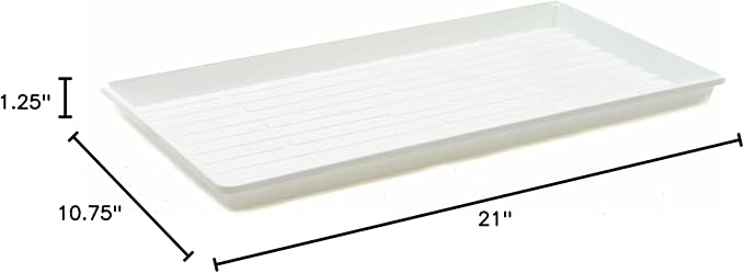 Bootstrap Farmer Microgreen Trays No Holes, 10 Pack White, Extra Strength Shallow 1020 Tray Grow Microgreens Wheatgrass Fodder Sprouting Plants