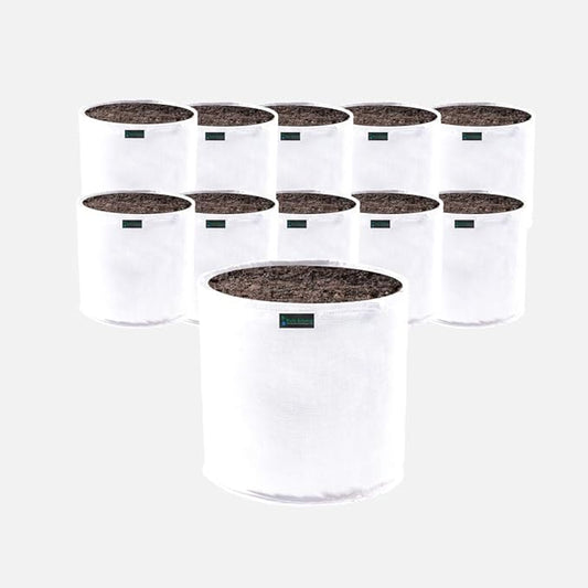 Commercial Grow Bag Pack of 10, Air Pruning Mesh Fabric Plant Containers (3 Gallon, White)