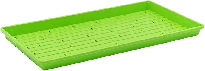 Bootstrap Farmer Microgreen 1020 Trays, Green 10 Pack, Extra Strength with Holes Shallow Seed Plant Tray Grow Microgreens Wheatgrass Fodder Sprouting